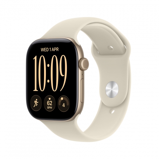 Apple Watch Series 12 GPS + Cellular 46mm Light Gold Aluminium Case with Sand Sport Band - M/L (MJGC4RK/A) - фото - интернет-магазин электроники и бытовой техники TTT