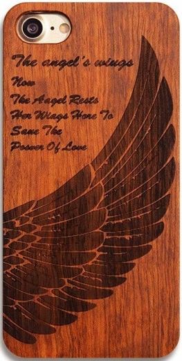 Накладка Boogic Wooden iPhone 8 Angel Wings - фото - інтернет-магазин електроніки та побутової техніки TTT