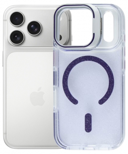 Панель BeCover FIBRA Star Shine with MagSafe для Apple iPhone 17 Pro (715430) Purple - фото - інтернет-магазин електроніки та побутової техніки TTT