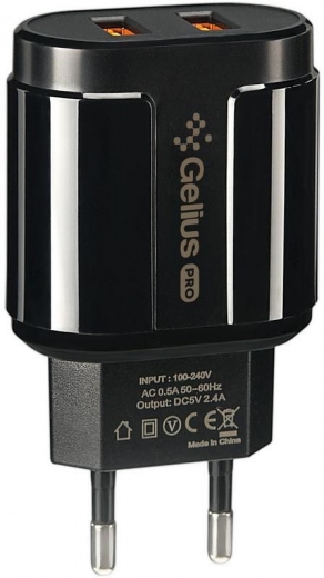 Мережевий зарядний пристрій Gelius Pro Avangard GP-HC06 2USB 2.4A + Cable Type-C (2099900755897) Black (130478) - Уцінка - фото - інтернет-магазин електроніки та побутової техніки TTT