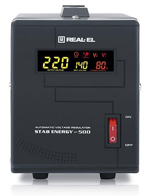 Стабилизатор напряжения Real-El Stab Energy-500 (EL122400011) Black  - фото Стабилизатор напряжения Real-El Stab Energy-500 (EL122400011) Black  - фото - интернет-магазин электроники и бытовой техники TTT