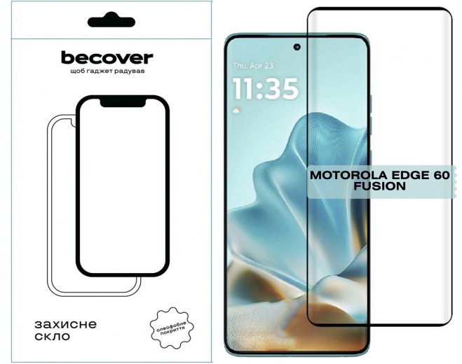 Защитное стекло Becover EDGE для Motorola Edge 60 Fusion (714770) Black - фото - интернет-магазин электроники и бытовой техники TTT