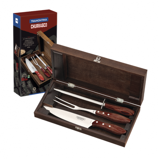 Барбекю TRAMONTINA Barbecue, нож / вилка / мусат (21198/764) - фото - интернет-магазин электроники и бытовой техники TTT