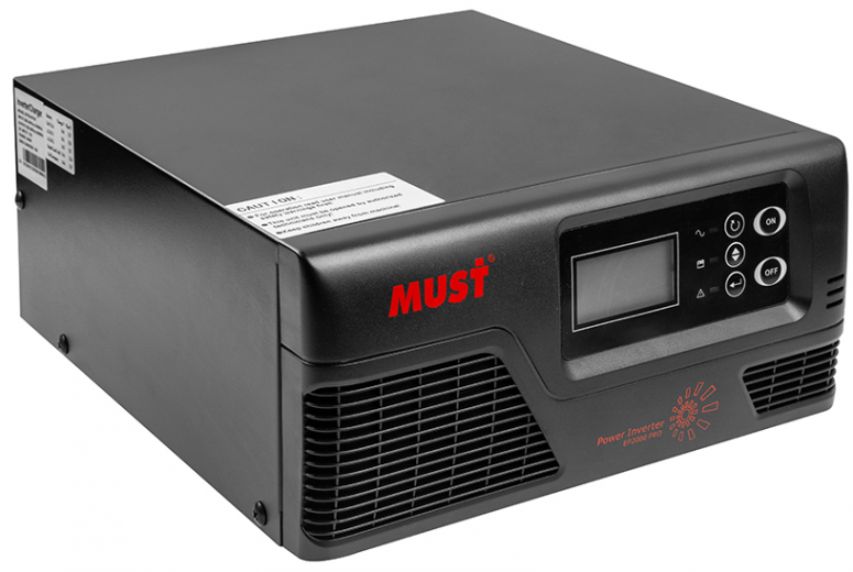 Преобразователь напряжения Must 1000W с чистой синусоидой, 12V, LCD (KD00MS0048) - фото - интернет-магазин электроники и бытовой техники TTT