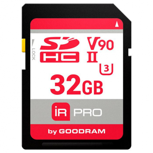 Карта пам'яті GOODRAM SDXC 32Gb IRDM PRO V90 UHS-II U3 (IRP-S9B0-0320R11) - фото Карта пам'яті GOODRAM SDXC 32Gb IRDM PRO V90 UHS-II U3 (IRP-S9B0-0320R11) - фото - інтернет-магазин електроніки та побутової техніки TTT