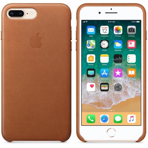 Накладка Leather Case iPhone 7/8 Plus Saddle Brown - фото - інтернет-магазин електроніки та побутової техніки TTT