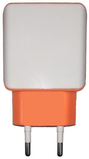 Мережевий зарядний пристрій Original ADC-P15 2USB 2.1A orange-white - фото - інтернет-магазин електроніки та побутової техніки TTT