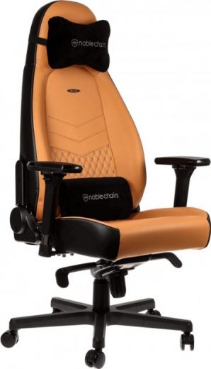 Кресло геймерское NOBLECHAIRS Icon Real Leather (GAGC-091) Cognac/Black - фото - интернет-магазин электроники и бытовой техники TTT