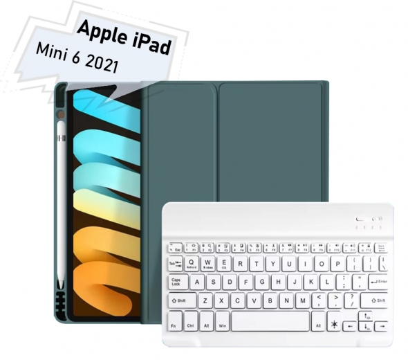 Чохол-клавіатура BeCover для Apple iPad Mini 6 2021 (712987) Dark Green - фото Чохол-клавіатура BeCover для Apple iPad Mini 6 2021 (712987) Dark Green - фото - інтернет-магазин електроніки та побутової техніки TTT