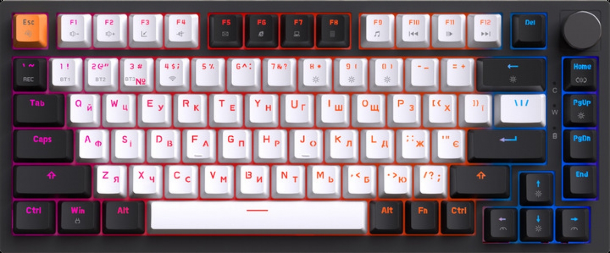 Клавиатура беспроводная GamePro Asgard Valhalla QLAB Sakura Switch RGB Bluetooth/Wireless/USB-C (MK160-B-QS-PRO) Black  - фото - интернет-магазин электроники и бытовой техники TTT