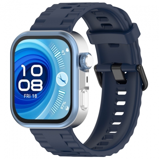Ремінець BeCover Ribbed Tape для Huawei Watch Fit 3 / Fit 4 / Fit 4 Pro (714113) Deep Blue - фото - інтернет-магазин електроніки та побутової техніки TTT