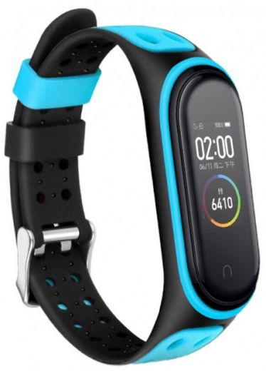 Ремінець BeCover Colour Style для Xiaomi Mi Smart Band 5 (705154) Black-Blue - фото - інтернет-магазин електроніки та побутової техніки TTT