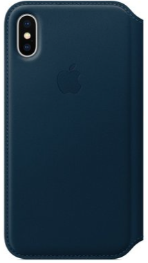 Панель Apple Leather Folio iPhone X Midnight Blue - фото - інтернет-магазин електроніки та побутової техніки TTT