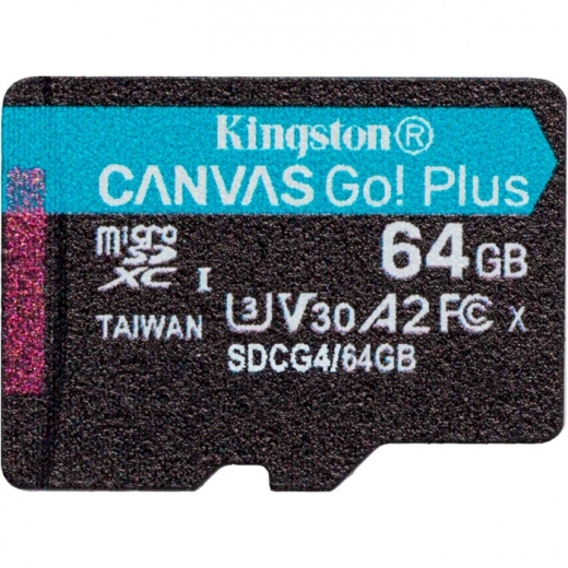 Карта памяти Kingston Canvas Go! Plus microSDXC 64GB UHS-I U3 V30 (SDCG4/64GBSP) - фото - интернет-магазин электроники и бытовой техники TTT