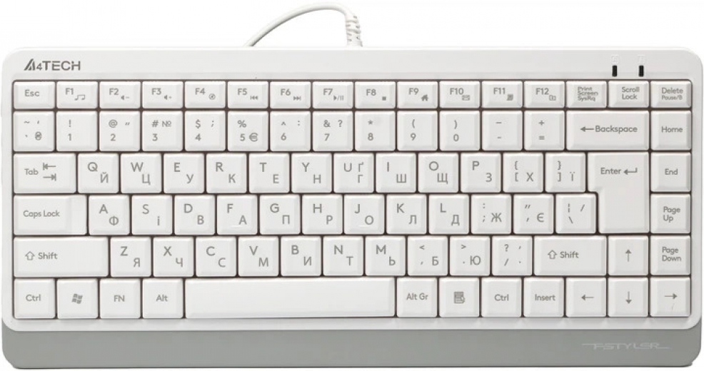 Клавиатура проводная A4Tech FK11 Fstyler Compact Size USB (4711421953245) White  - фото - интернет-магазин электроники и бытовой техники TTT