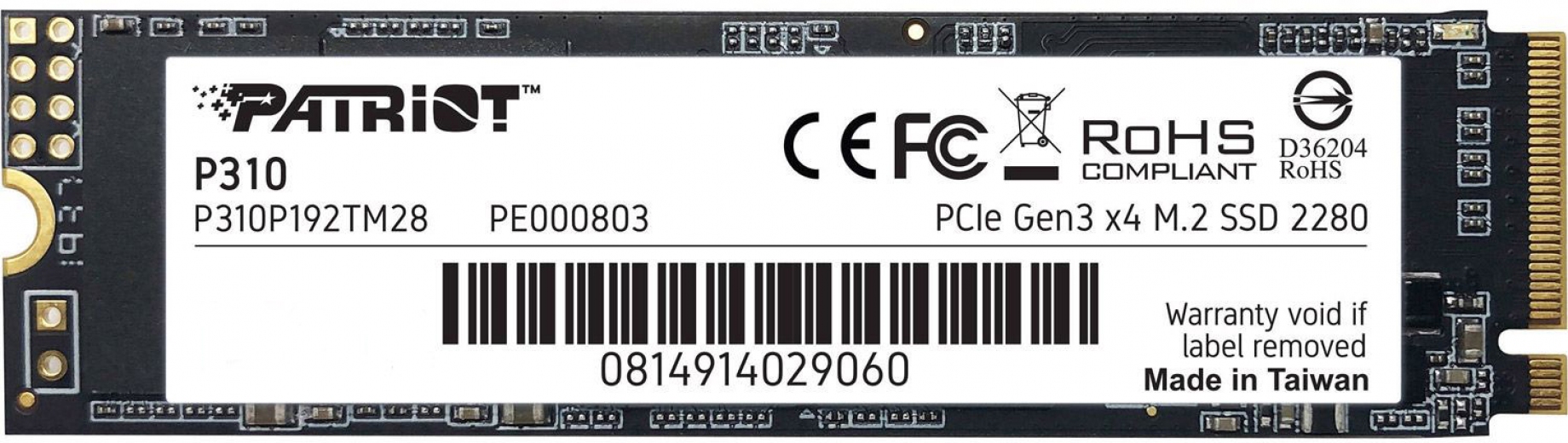 SSD накопичувач Patriot P310 480GB M.2 NVMe (P310P480GM28) - фото SSD накопичувач Patriot P310 480GB M.2 NVMe (P310P480GM28) - фото - інтернет-магазин електроніки та побутової техніки TTT