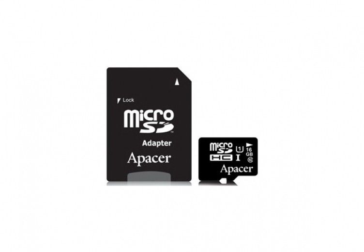 Карта памяти Apacer microSDHC 16GB UHS-I Class 10 + SD-adapter (AP16GMCSH10U1-R) - фото Карта памяти Apacer microSDHC 16GB UHS-I Class 10 + SD-adapter (AP16GMCSH10U1-R) - фото - интернет-магазин электроники и бытовой техники TTT