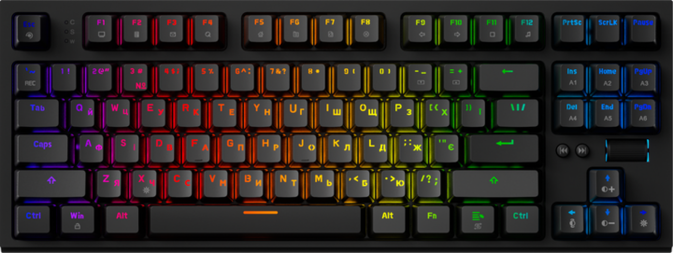 Клавиатура проводная GamePro MK180B Hot-Swap Red Swich TKL RGB Black - фото Клавиатура проводная GamePro MK180B Hot-Swap Red Swich TKL RGB Black - фото - интернет-магазин электроники и бытовой техники TTT