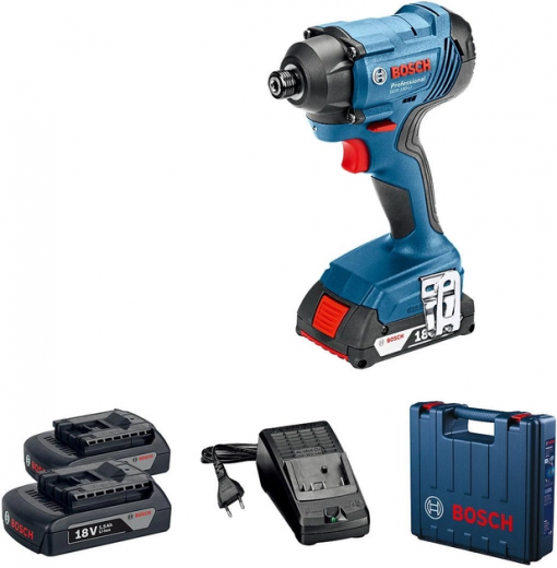 Акумуляторний ударний гайковерт Bosch Professional GDR 180-LI + 2 GBA 18 В 2.0 Ач + ЗУ (06019G5123) - фото Акумуляторний ударний гайковерт Bosch Professional GDR 180-LI + 2 GBA 18 В 2.0 Ач + ЗУ (06019G5123) - фото - інтернет-магазин електроніки та побутової техніки TTT