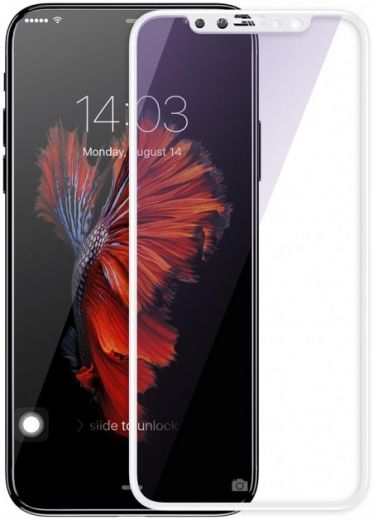 Захисне скло Baseus Silk-Screen 3D Arc Tempered Glass Film iPhone X 0.3mm (SGAPIPHX-A3D02) White - фото - інтернет-магазин електроніки та побутової техніки TTT