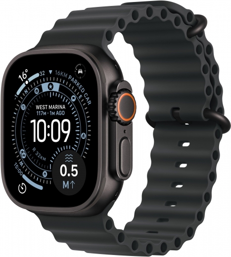 Apple Watch Ultra 3 GPS + Cellular 49mm Black Titanium Case with Black Ocean Band (MF0J4QP/A) - фото - інтернет-магазин електроніки та побутової техніки TTT