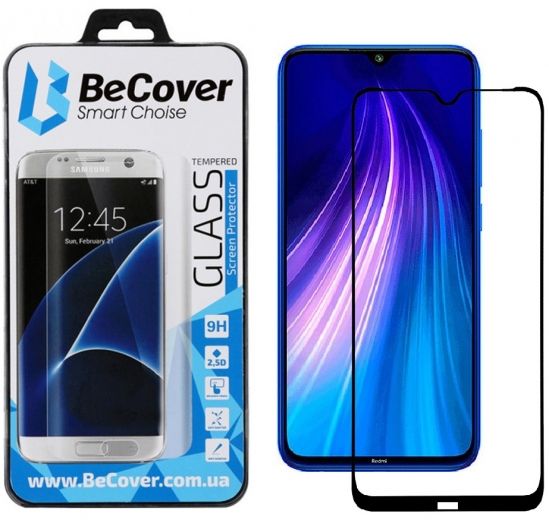 Захисне скло BeCover для Xiaomi Redmi Note 8/8T (BC_704118) Black - фото - інтернет-магазин електроніки та побутової техніки TTT