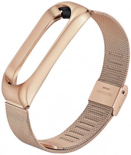 Ремінець BeCover Metal для Xiaomi Mi Band 3/4 (704654) Rose Gold - фото - інтернет-магазин електроніки та побутової техніки TTT