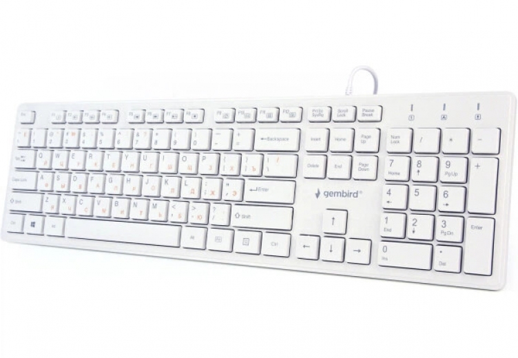 Клавиатура проводная Gembird KB-MCH-03-W-UA White - фото - интернет-магазин электроники и бытовой техники TTT