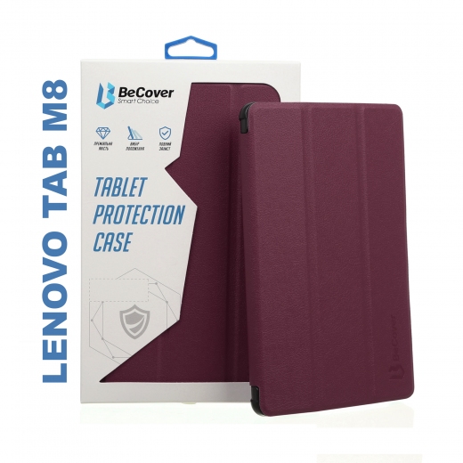 Чехол BeCover Smart Case для Lenovo Tab M8 TB-8505 / TB-8705 (705982) Red Wine - фото - интернет-магазин электроники и бытовой техники TTT