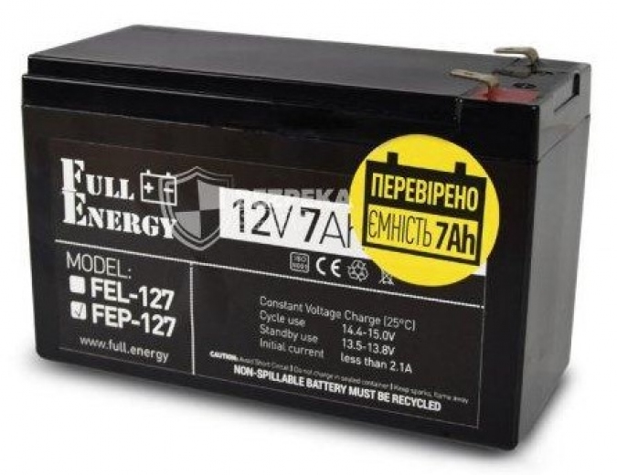 Акумуляторна батарея Full Energy FEP-127 12V 7Ah AGM - фото - інтернет-магазин електроніки та побутової техніки TTT