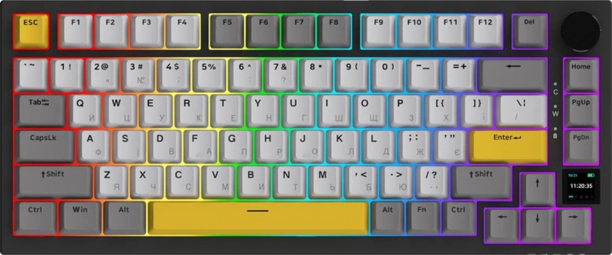 Клавиатура беспроводная Ajazz AK820 Pro Gift Switch Black RGB (AK820PRO-G-BGY) - фото - интернет-магазин электроники и бытовой техники TTT