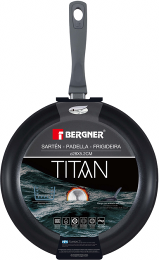 Сковорода Bergner Titan 28 см (BG-7927-GY) - фото - интернет-магазин электроники и бытовой техники TTT