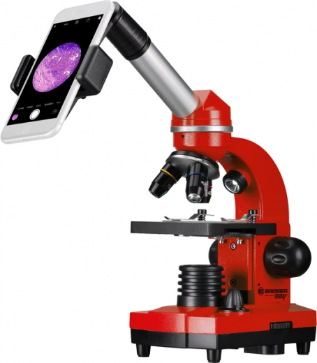 Мікроскоп Bresser Junior Biolux SEL 40x-1600x з адаптером для смартфона (8855600E8G000) Red  - фото - інтернет-магазин електроніки та побутової техніки TTT
