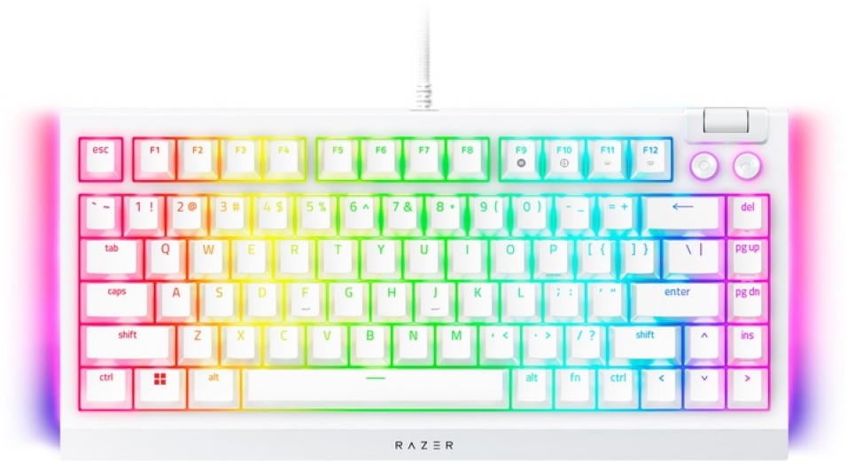 Клавіатура Razer BlackWidow V4 75% (RZ03-05001700-R3M1) White - фото - інтернет-магазин електроніки та побутової техніки TTT