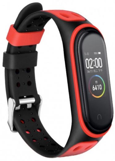 Ремінець BeCover Colour Style для Xiaomi Mi Smart Band 5 (705157) Black-Red - фото - інтернет-магазин електроніки та побутової техніки TTT