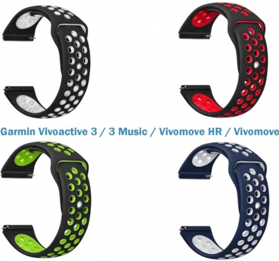 Набір ремінців 4 кольори BeCover Vents Style для Garmin Vivoactive 3/3 Music/Vivomove HR/Vivomove (706537) Boy - фото - інтернет-магазин електроніки та побутової техніки TTT