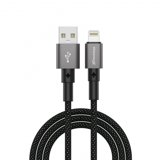 Кабель Grand-X USB-Lightning PL-08B 2,4A 1m Black - фото - интернет-магазин электроники и бытовой техники TTT