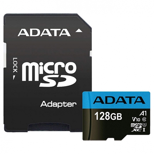 Карта пам'яті A-Data Premier microSDXC 128GB UHS-I Class 10 + SD-adapter (AUSDX128GUICL10A1-RA1) - фото - інтернет-магазин електроніки та побутової техніки TTT
