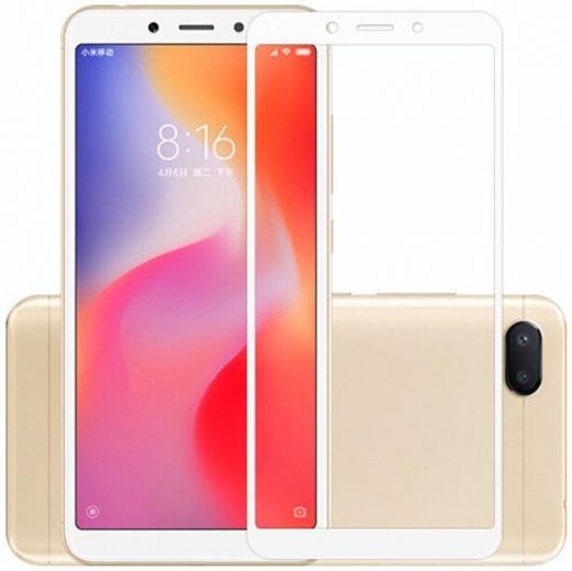Защитное стекло Full Screen Xiaomi Redmi 6A White - фото Защитное стекло Full Screen Xiaomi Redmi 6A White - фото - интернет-магазин электроники и бытовой техники TTT
