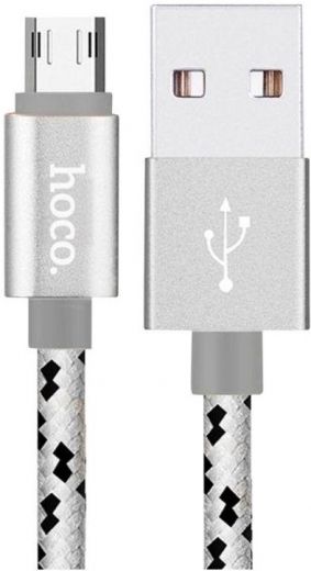 Кабель Hoco U6 USB to Micro USB 1.2m Silver - фото Кабель Hoco U6 USB to Micro USB 1.2m Silver - фото - інтернет-магазин електроніки та побутової техніки TTT