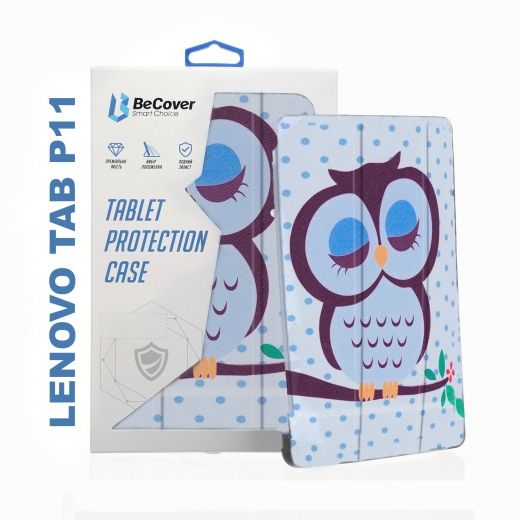 Обложка BeCover Smart Case для Lenovo Tab P11 (706109) Owl - фото - интернет-магазин электроники и бытовой техники TTT