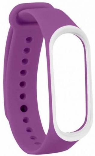 Ремешок для Xiaomi Mi Band 3/4 Purple/White - фото - интернет-магазин электроники и бытовой техники TTT