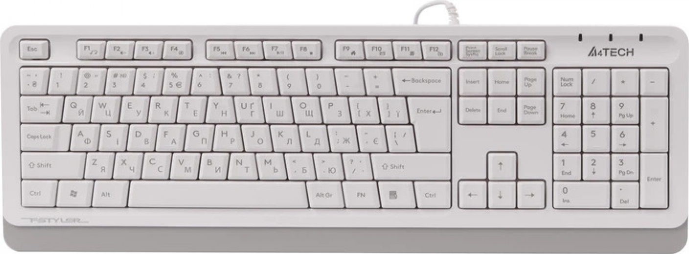 Клавиатура проводная A4Tech Fstyler FKS10 White  - фото - интернет-магазин электроники и бытовой техники TTT
