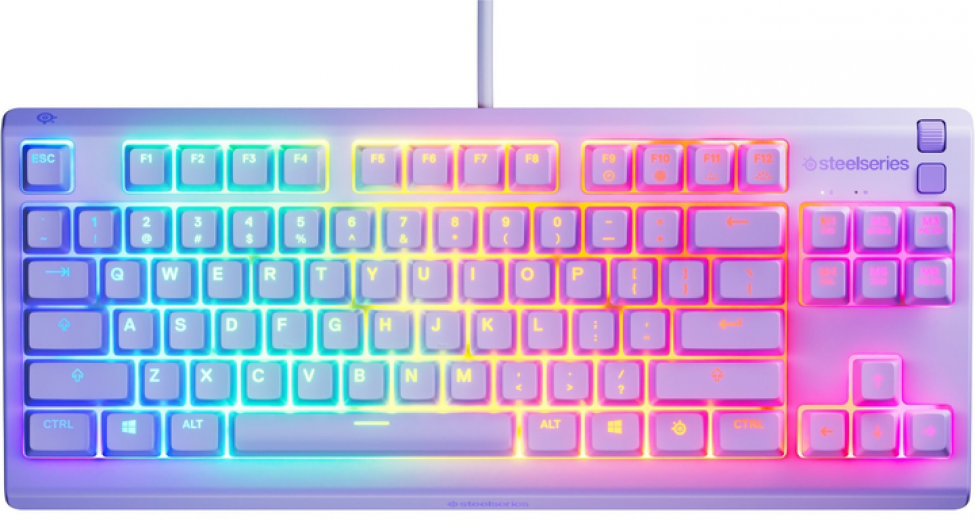 Клавиатура проводная SteelSeries Apex 3 TKL UA USB (SS64940) Lavender  - фото Клавиатура проводная SteelSeries Apex 3 TKL UA USB (SS64940) Lavender  - фото - интернет-магазин электроники и бытовой техники TTT