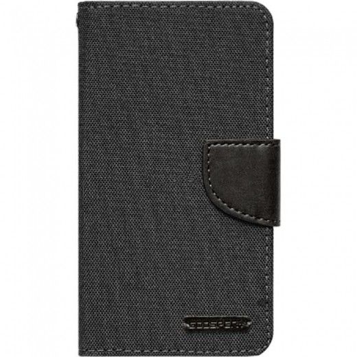 Чохол-книжка Goospery Canvas Diary Universal 4.5 Black - фото Чохол-книжка Goospery Canvas Diary Universal 4.5 Black - фото - інтернет-магазин електроніки та побутової техніки TTT