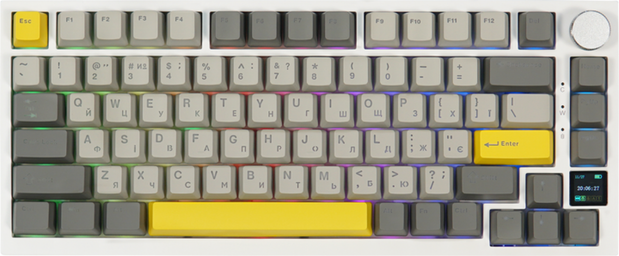 Клавіатура бездротова EPOMAKER Ajazz AK820 Pro 75% Flying Fish Switch Hot-Swap RGB UA Wireless/Bluetooth/USB (AK820-PRO-W-FF) White  - фото Клавіатура бездротова EPOMAKER Ajazz AK820 Pro 75% Flying Fish Switch Hot-Swap RGB UA Wireless/Bluetooth/USB (AK820-PRO-W-FF) White  - фото - інтернет-магазин електроніки та побутової техніки TTT