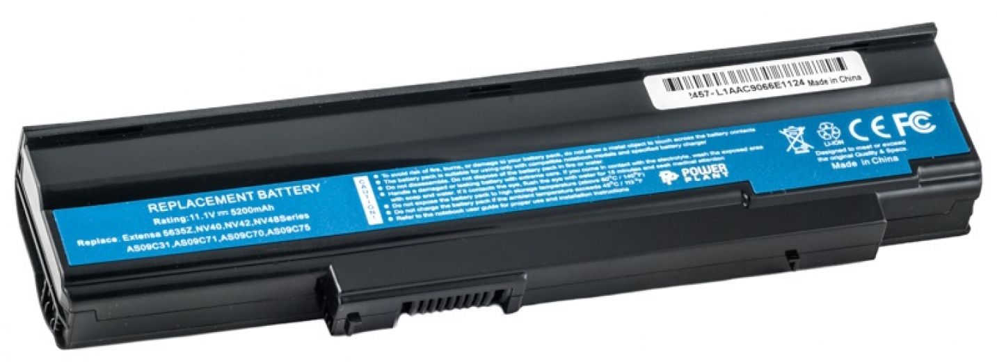 Акумулятор PowerPlant AS09C31 5635Z для Acer Extensa 5635ZA (11.1V/5200mAh/6 Cells) (NB00000212) Black - фото - інтернет-магазин електроніки та побутової техніки TTT