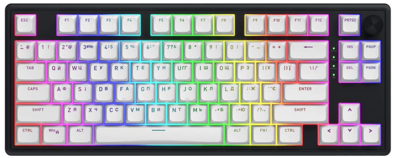 Клавиатура беспроводная HATOR Skyfall 80 Aurum Lemon Wireless/Bluetooth/USB (HTK3180UA) Black-White - фото - интернет-магазин электроники и бытовой техники TTT