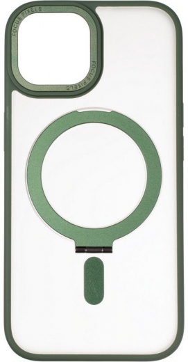 Чехол Gelius Bumper Case (MagSafe Stand) для iPhone 15 Green - фото - интернет-магазин электроники и бытовой техники TTT
