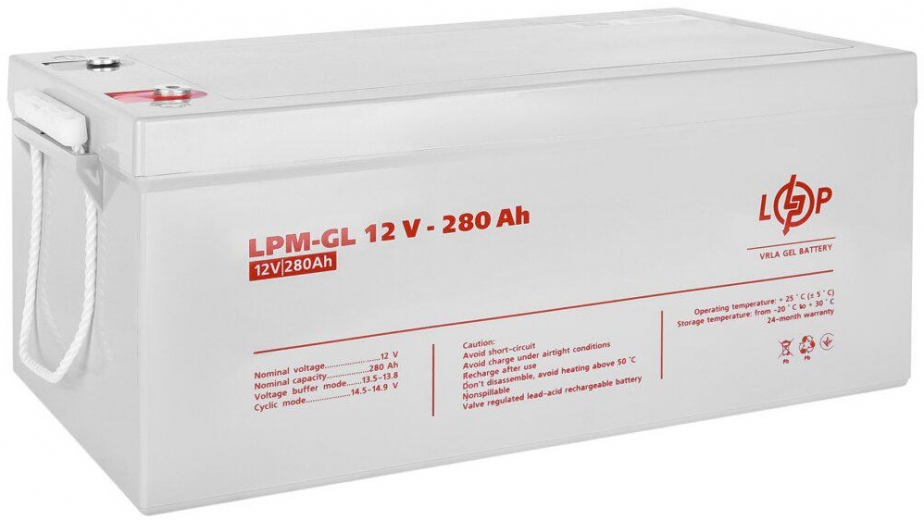 Акумуляторна батарея LogicPower 12V 280AH (LPM-GL 12 - 280 AH) GEL - фото - інтернет-магазин електроніки та побутової техніки TTT